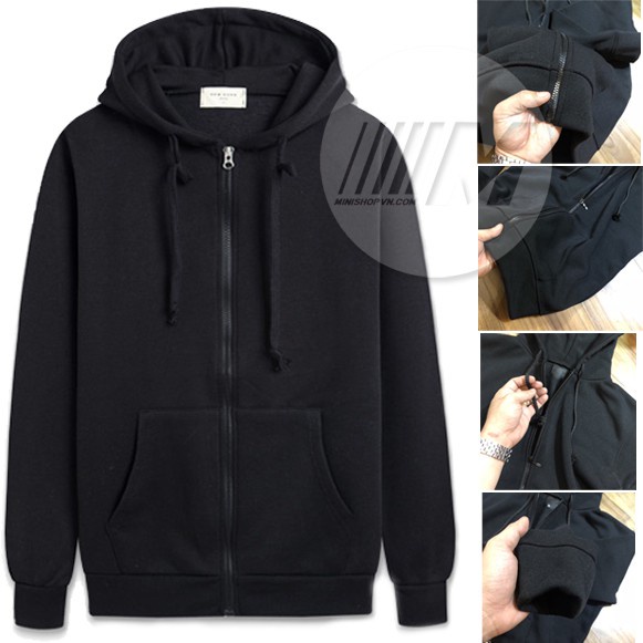 Áo Khoác Chống Nắng Hoodie Nỉ Nam Nữ Áo Khoác Trơn Khóa Zip Chất Nỉ Dày Ấm Form Rộng