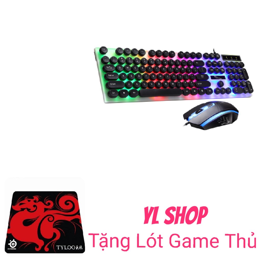 COMBO PHÍM CHUỘT GAME THỦ GIẢ CƠ G21 TRÒN LED 7 MÀU CỰC NHẠY CHUỘT DI CỰC CHUẨN XÁC (tặng kèm lót chuột cao cấp)
