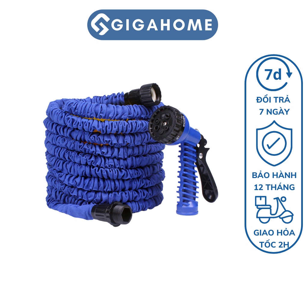 Vòi Xịt Tưới Cây, Rửa Xe Giản Nở Gigahome Thông Minh Loại 15M, Nhiều Chế Độ 2130