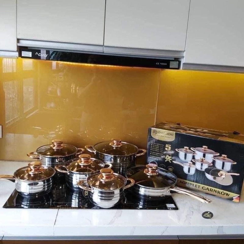 Bộ Nồi Đức 6 Món Vung Kính ENGELBERG EB Nhập Khẩu Chính Hãng