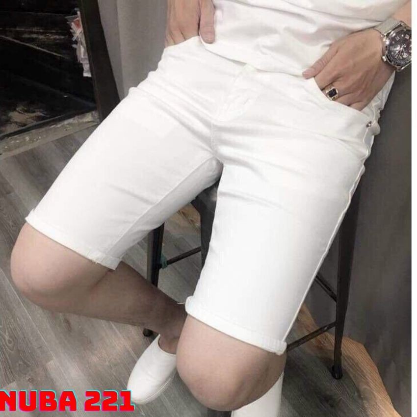 Quần short jean nam chất bò cao cấp, màu trắng đẹp giá rẻ AT 221