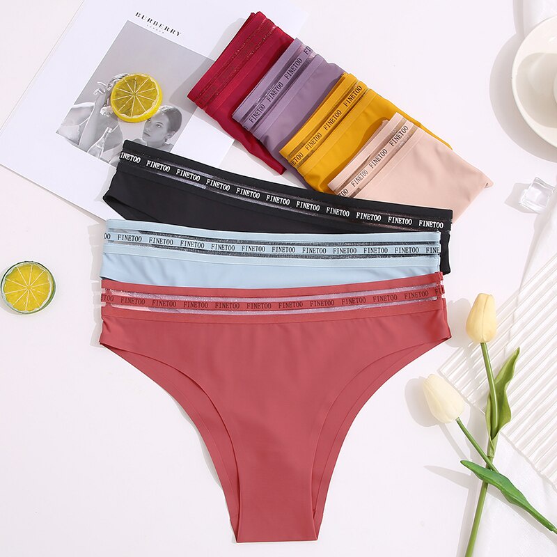 FINETOO Women Seamless Soft Panty M-XL Sexy Underwear Low-Waist Solid Color Female Lingerie