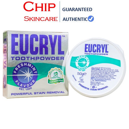 [Hàng Nhập Khẩu] Bột làm trắng răng Eucryl Tooth Powder 50g Anh