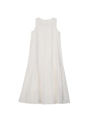 Đầm nữ đẹp dáng suông trắng cổ tròn TNT – Váy suông đuôi cá kiểu babydoll trắng chất xốp thoáng nhẹ
