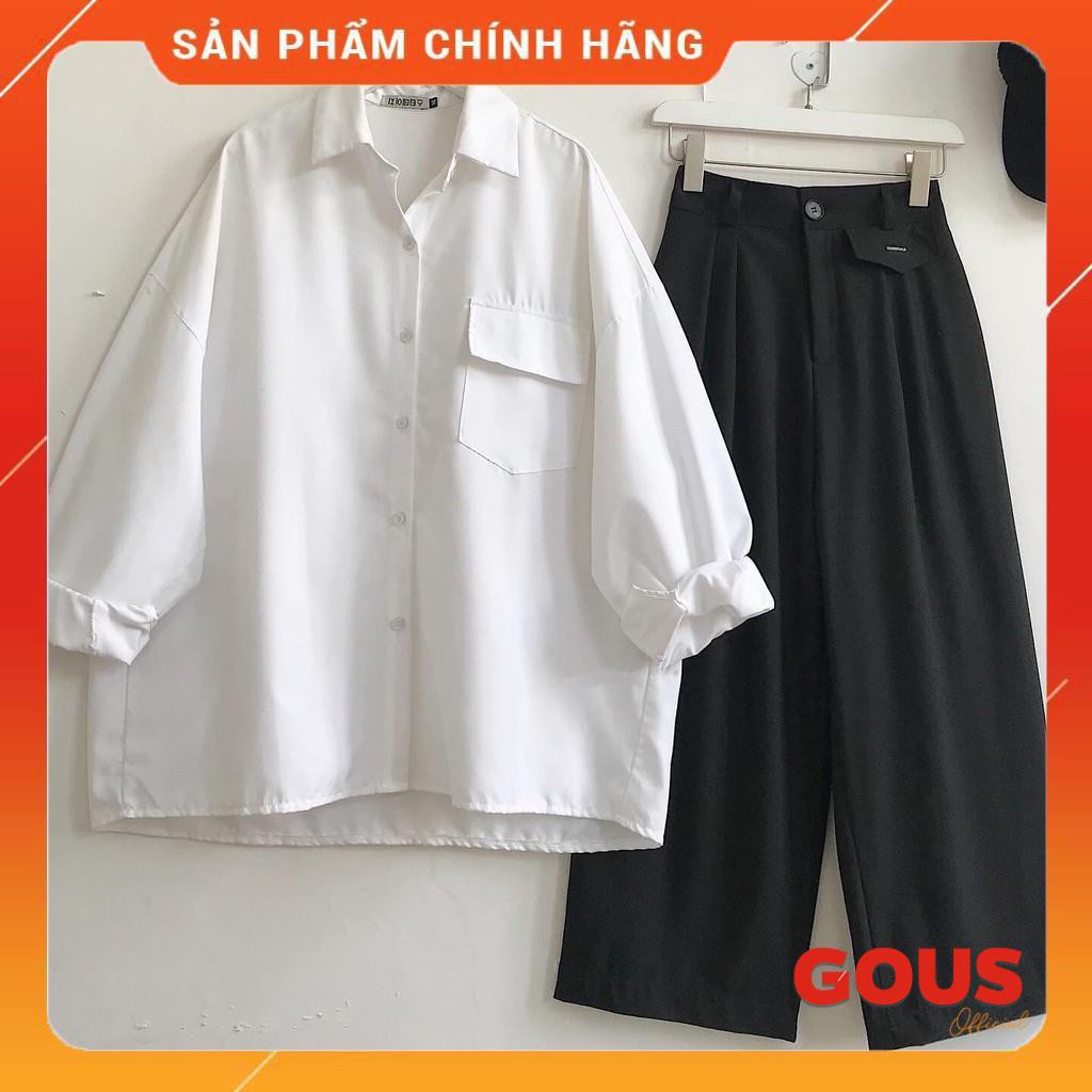Quần Vải Nữ Ống Suông Quần Ống Rộng Cạp Cao Phối Đồ Siêu Hack Dáng Mặc Đi Làm Đi Chơi TIALS - 2623 ( Gous Official)