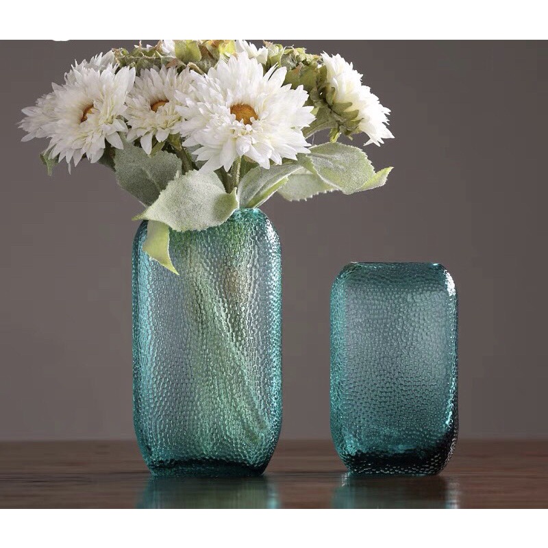 Bình Hoa Thủy Tinh Xanh Decor Nhà Cửa - Lọ Hoa Thủy Tinh Bắc Âu Sang Trọng