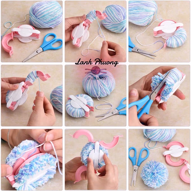 Dụng Cụ Làm Cục Bông Tròn Pompom Knitting Loom