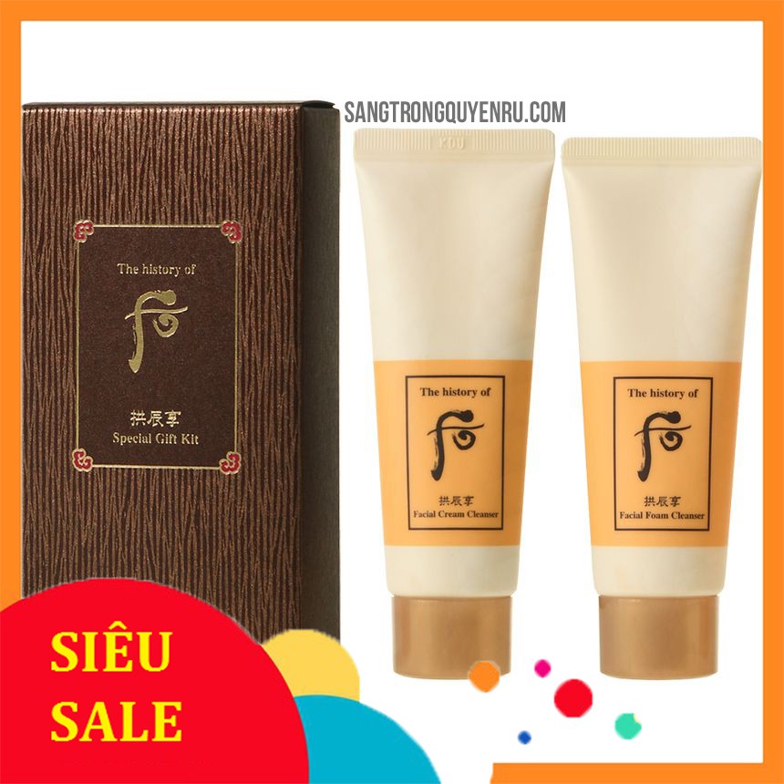 Bộ sữa rửa mặt và tẩy trang Whoo làm sạch nhẹ nhàng cho da khỏe mạnh Whoo Gongjinhyang Special Gift Kit 2sp