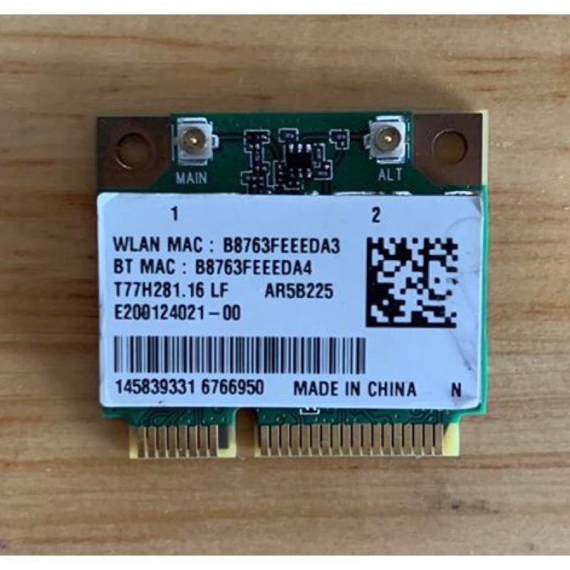 Card WIFI cho Laptop Atheros AR5B225 WIFI Wireless + Bluetooth 4.0 Half MINI PCI-E