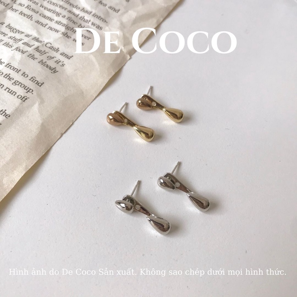 Khuyên tai nữ giọt nước đính đá Lillia decoco.accessories