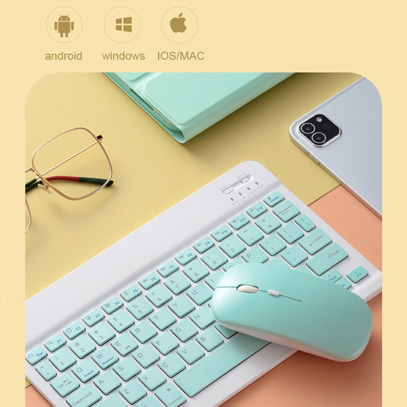 Bàn PhíM + ChuộT Bluetooth Không Dây Cho iPad Xiaomi Huawei / IOS / Android / Windows