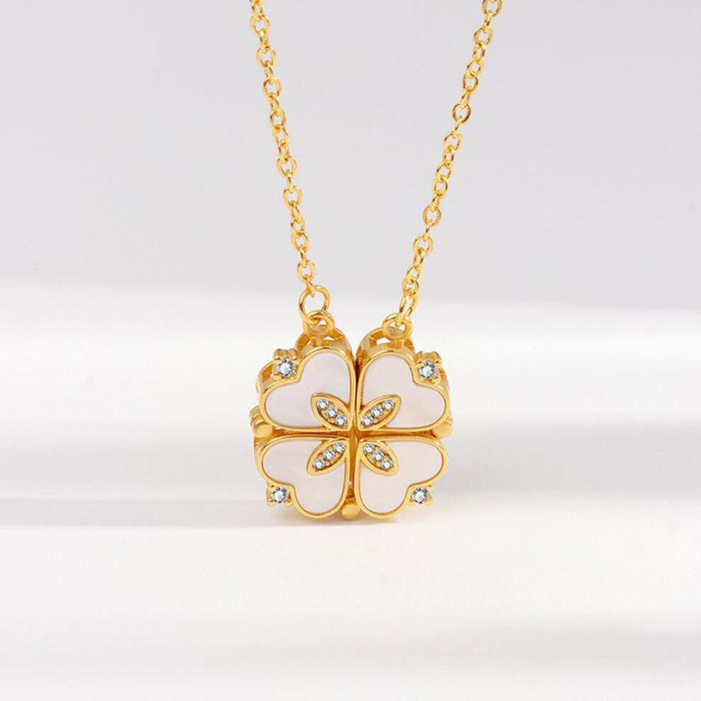 Vòng cổ Thép Titan Mặt Cỏ Bốn Lá VANES1 Phong Cách Hàn Quốc