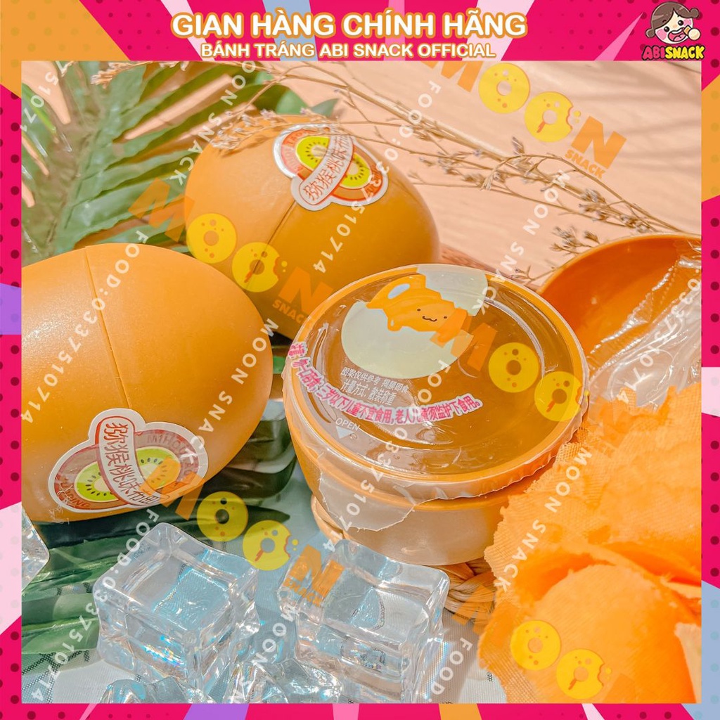 thạch rau câu hình trái kiwi fruity jelly siêu dễ thương bánh kẹo Moon Snack Food 246g/1khay 4 viên
