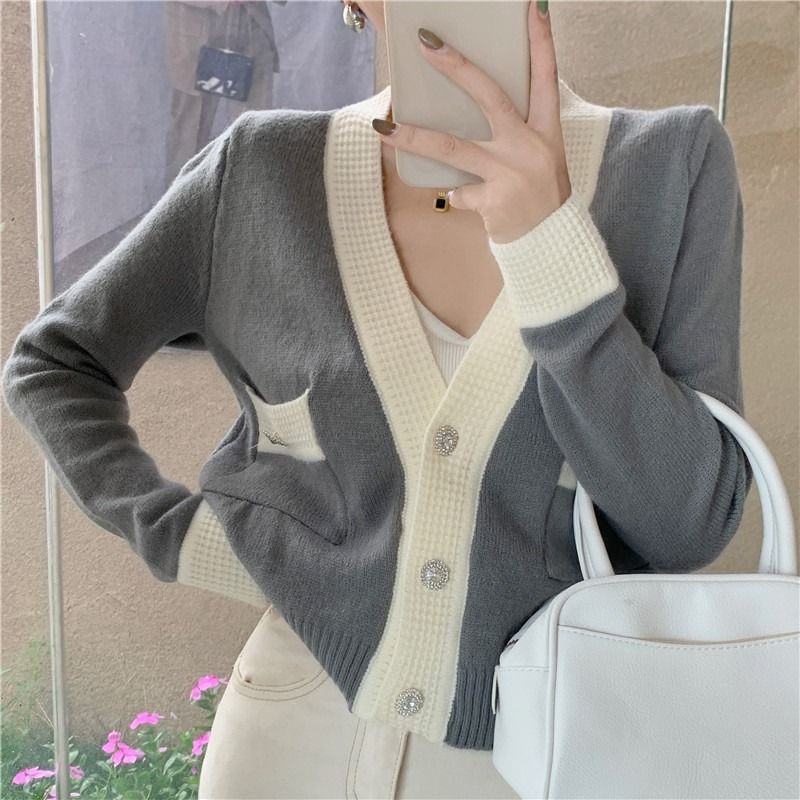 Áo Khoác Cardigan Dệt Kim Dáng Rộng Cổ Chữ v Thời Trang Dành Cho Nữ  tao bao