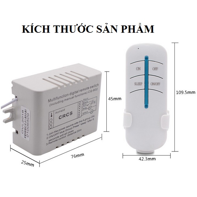 công tắc điều khiển từ xa xuyên tường không dây khoảng cách 30M công suất 500W 2 cổng, rf 2 cong, cong tac wifi