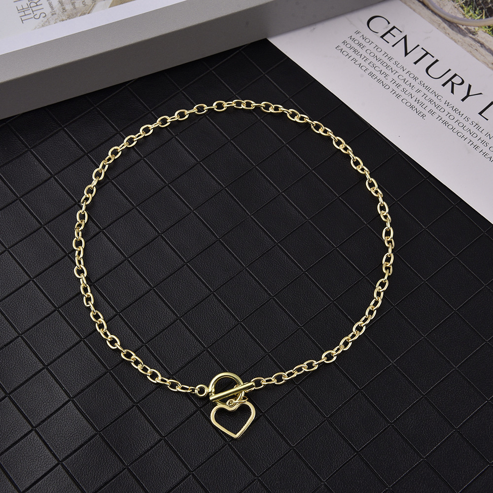 Vòng cổ choker kim loại thiết kế dày phong cách hip hop retro cá tính cho nữ