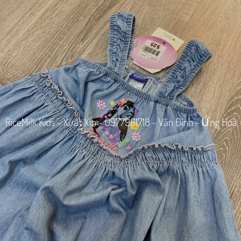 Váy jean lụa hai dây hình công chúa