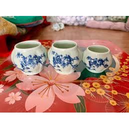 Bộ Bát Giác  gồm 3 Cóng Sứ Cho Chào Mào Siêu Đẹp Cao Cấp - Cóng sứ Chào Mào