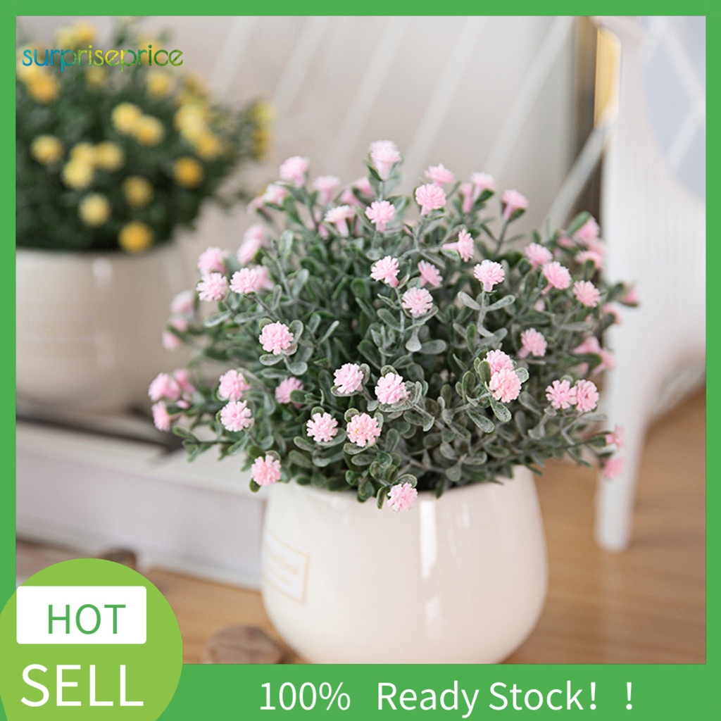 Chậu hoa cúc giả bằng nhựa thiết kế sống động trang trí cho ban công