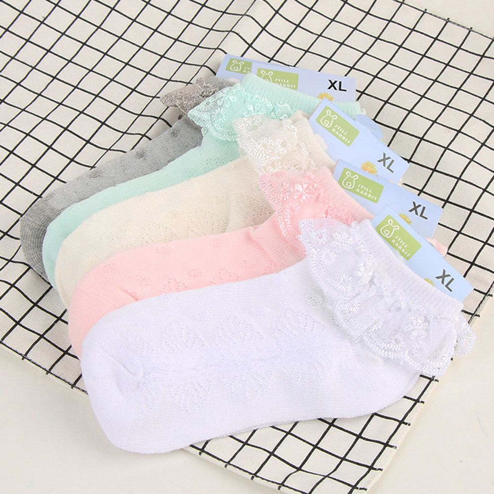 Vớ cổ thấp chống trượt cho bé gái sơ sinh