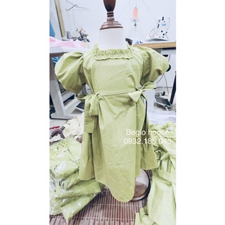 đầm đôi mẹ và bé màu xanh cốm