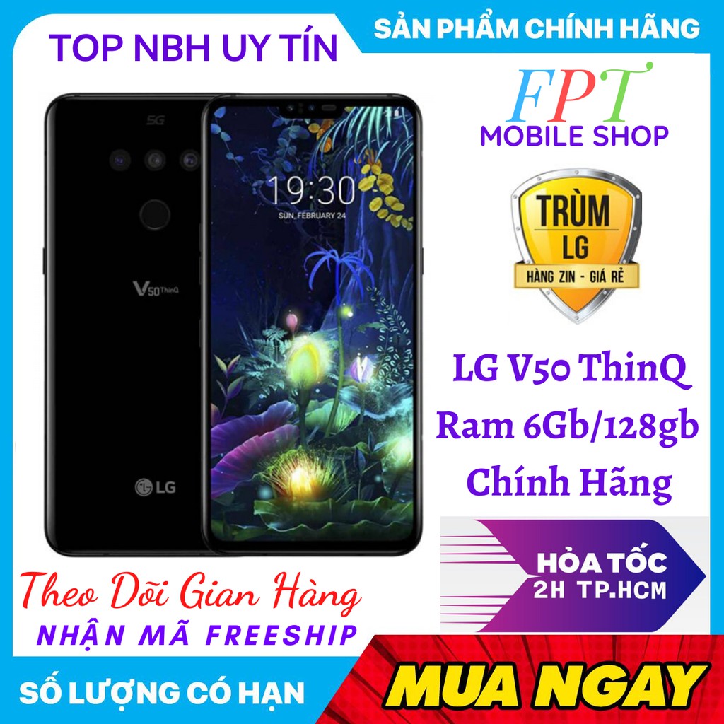 Điện Thoại LG V50 ThinQ Hàn 5G (bản 3 camera) Ram 6G/128G mới Hàng HẢNG - Chiến PUBG/Free Mượt