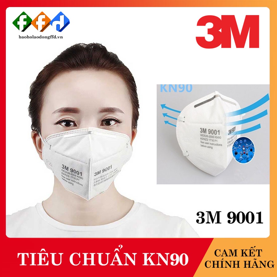 Khẩu trang 3M 9001, kháng khuẩn, chống bụi mịn, phòng dịch - Sản phẩm chính hãng