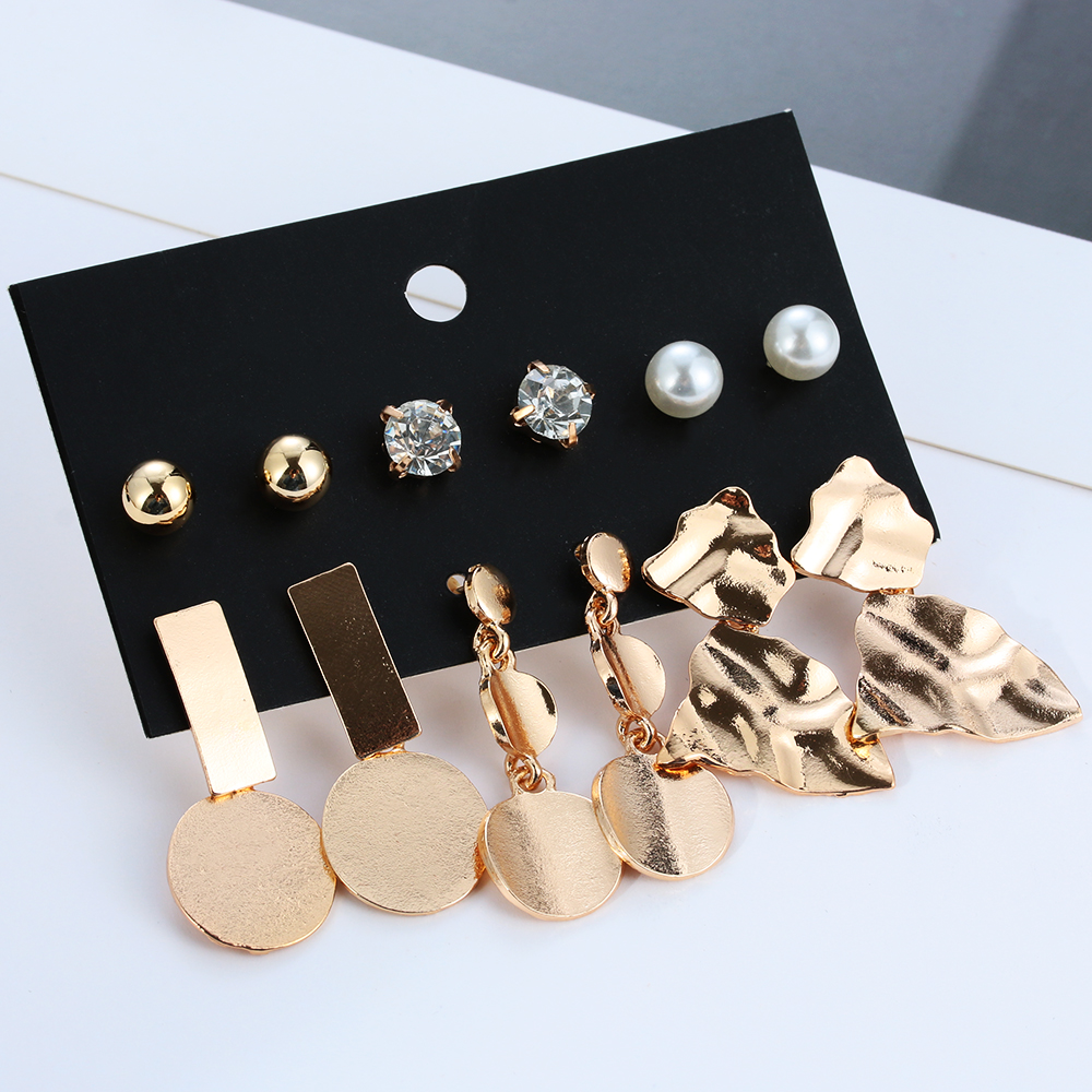 Bộ 6 Đôi Khuyên Tai Phong Cách Cổ Điển Cho Nữ