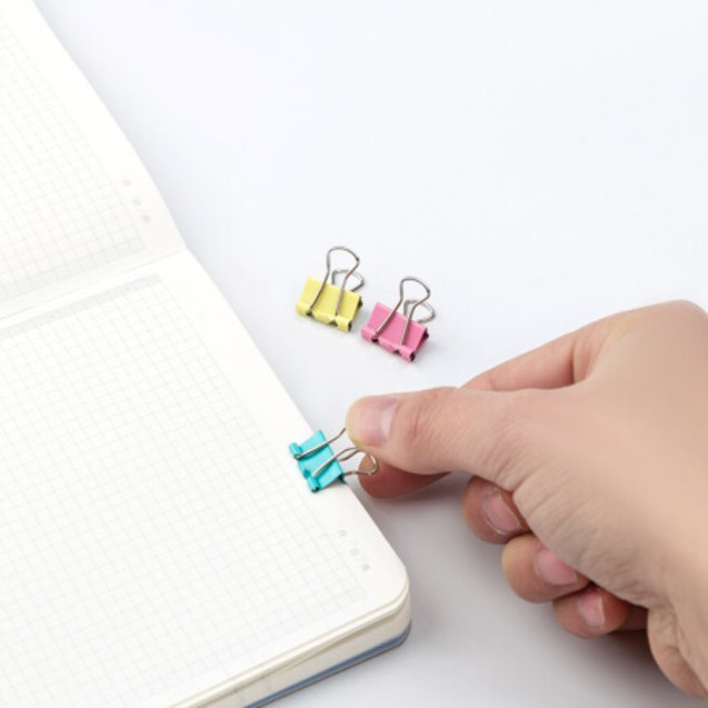 Kẹp Bướm 15mm GuangBo (60 chiếc/hộp) bằng kim loại mạ sơn nhiều màu JTC005