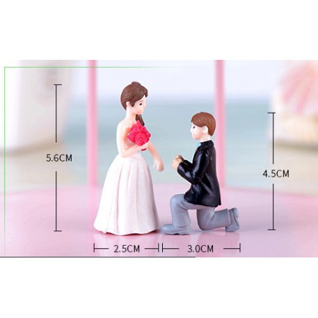 Cặp tượng chibi nam nữ trang trí mô hình, tiểu cảnh_Mẫu 4