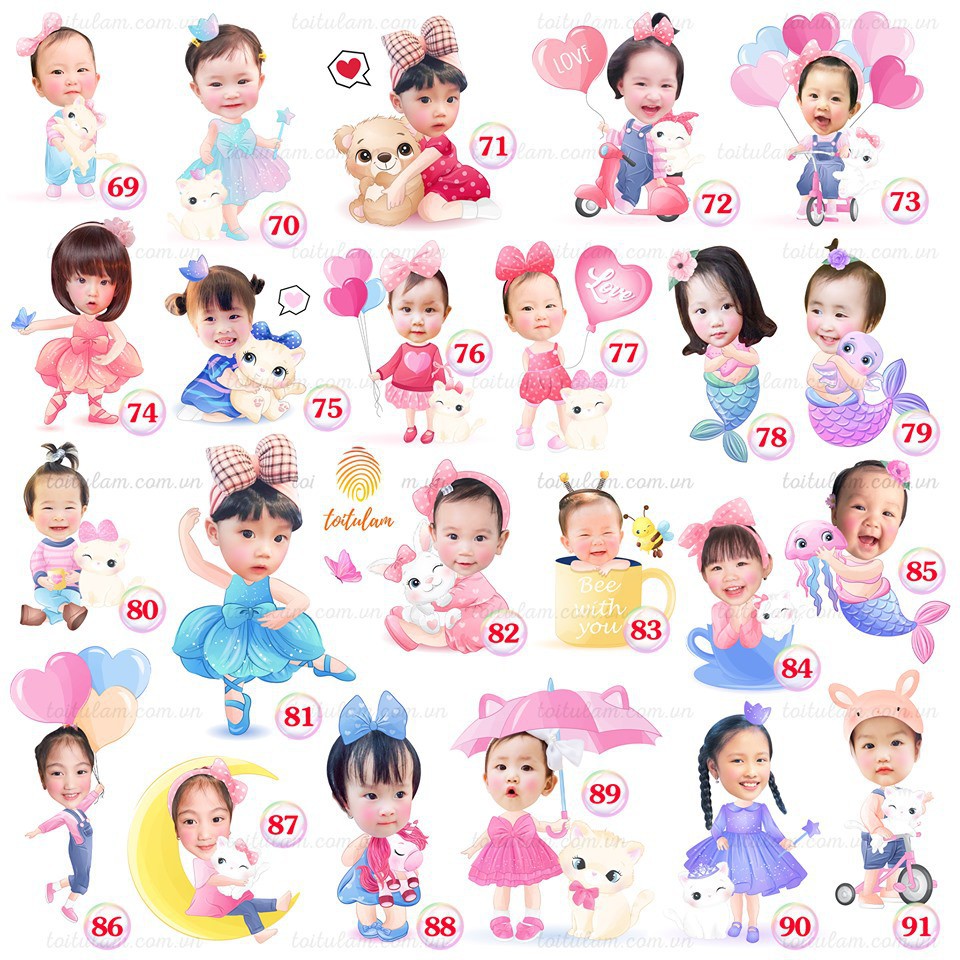 Chibi sinh nhật cho bé thiết kế theo yêu cầu phụ kiện trang trí sinh nhật 20cm-35cm - Tôi Tự Làm