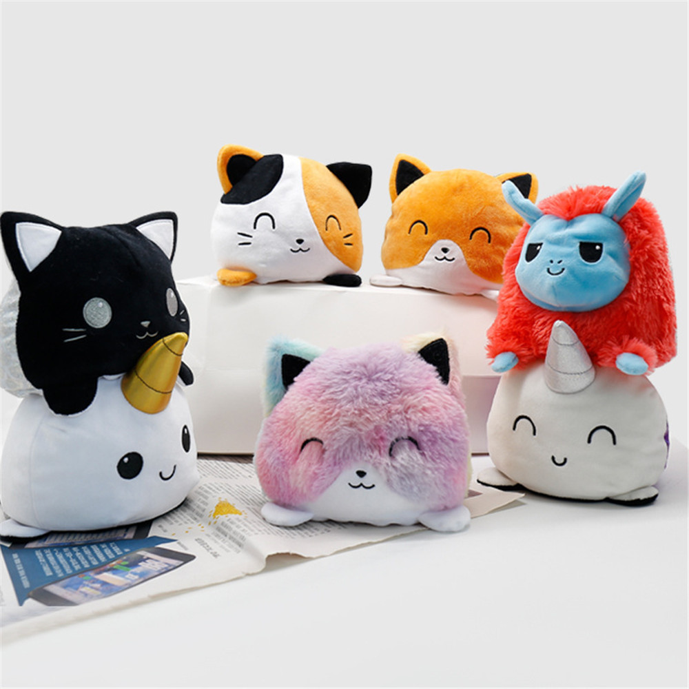 【sweet】8 colors children cartoon Cute Reversible Flip Cat Plush Toy Kids Doll Toys