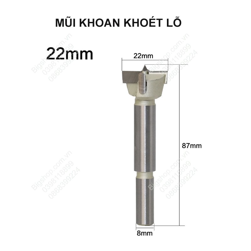 Mũi khoan khoét lỗ 4 cạnh loại tốt có nhiều loại đường kính cho khách lựa chọn