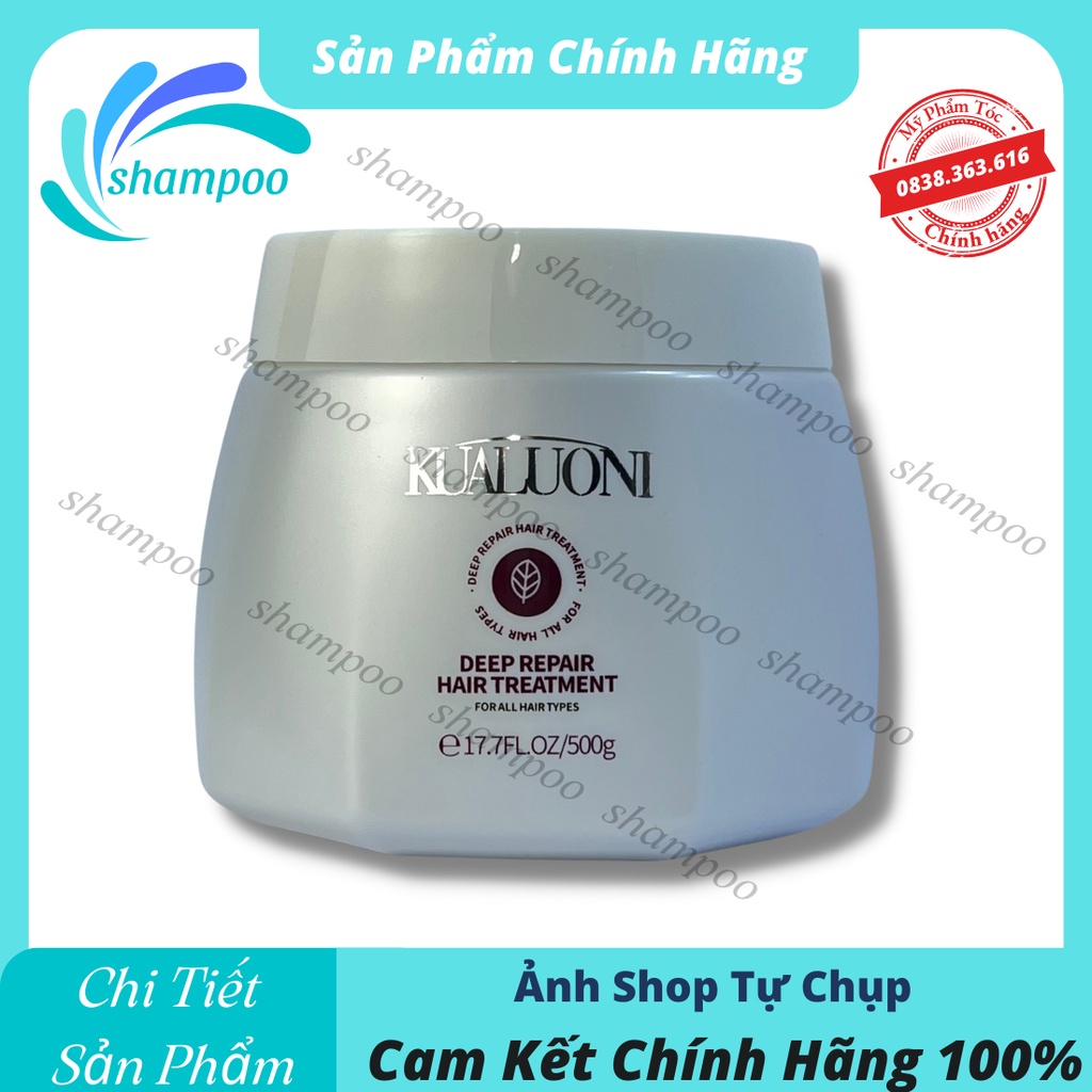 Kem ủ tóc phục hồi siêu mượt Collagen KUALUONI 500ml dưỡng tóc đẹp như salon tại nhà