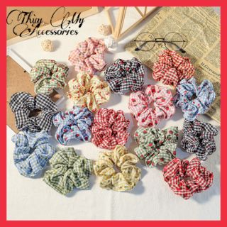 [Giá sỉ] Cột tóc scrunchies caro trái cây- Thùy My Accessories