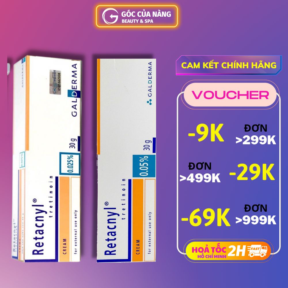 Kem tái tạo, trẻ hóa, hỗ trợ xoá mụn cám Galderma Retacnyl Cream Tretinoin 0.025% 0.05% tuýp 30g