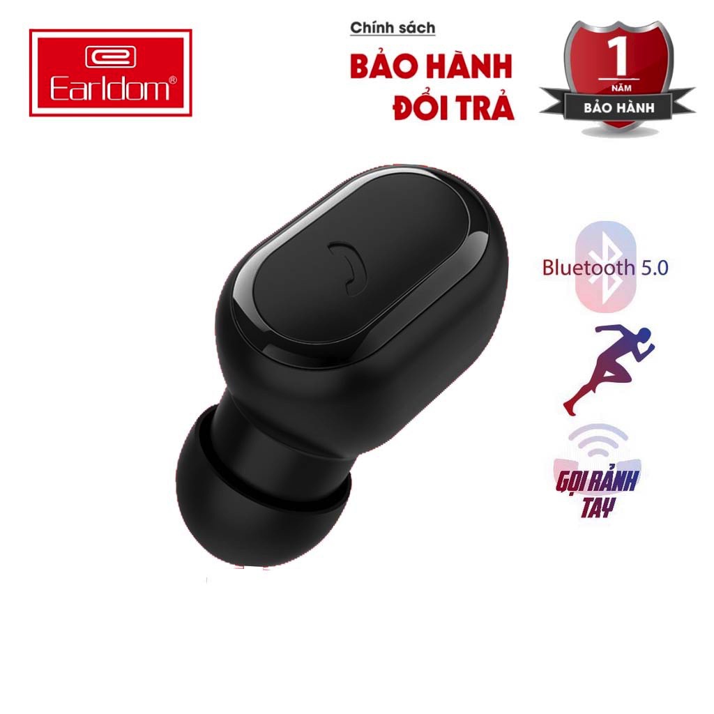 Tai Nghe 1 Tai Bluetooth Earldom Chính Hãng Cộng Nghệ 5.0 Dùng cả IOS và Android - Bảo Hành 1 Năm