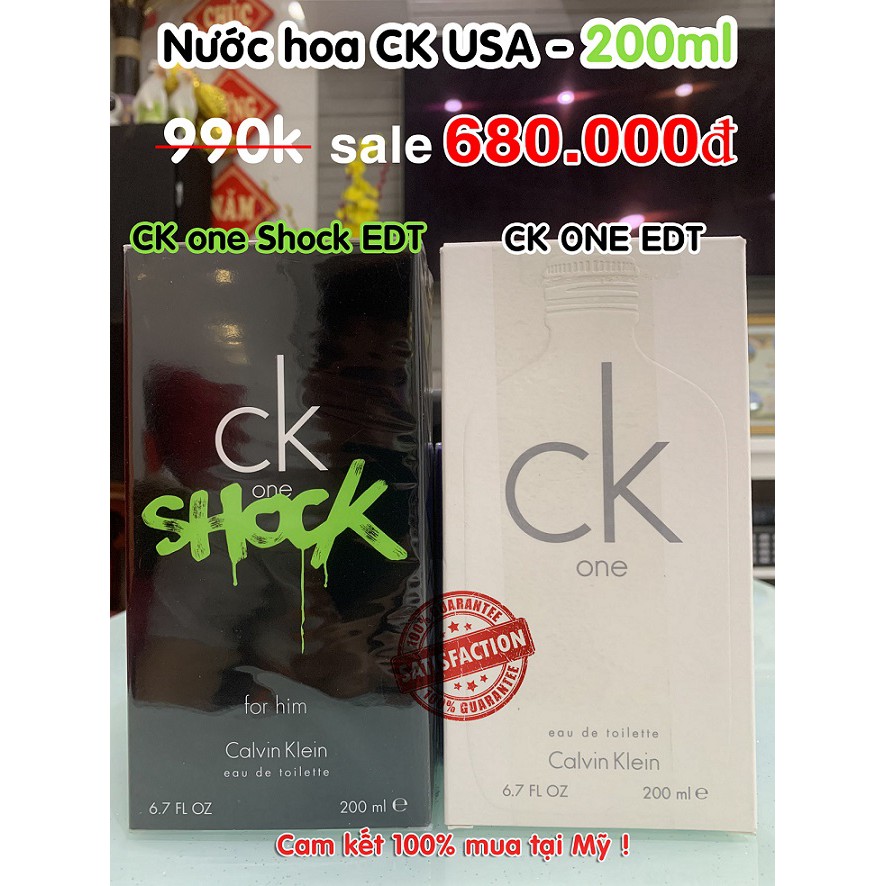 Nước hoa CK ONE - CK One SHOCK 200ml EDT, Unisex (nam & nữ), người nhà US gửi về 100% Auth.