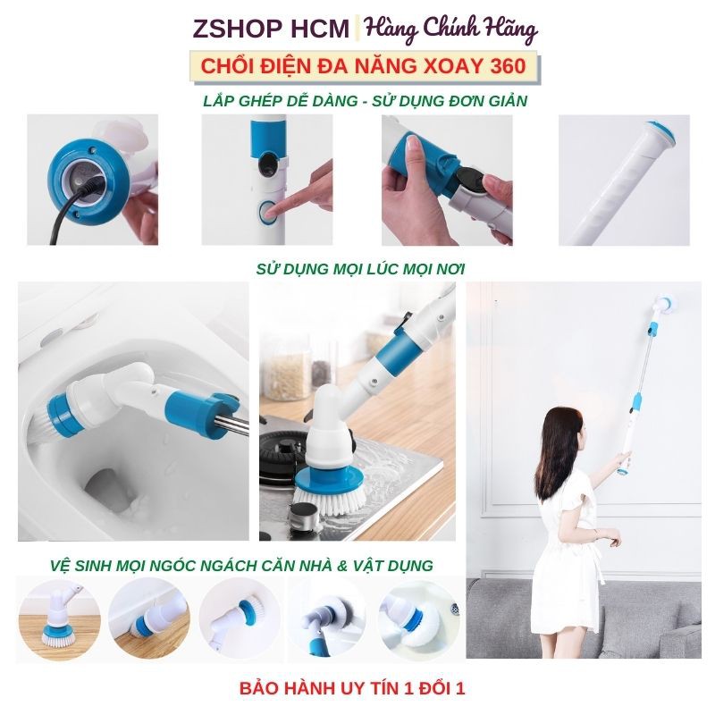 Cây Lau Nhà [FREESHIP] Chổi Lau Nhà Bằng Điện Thông Minh Xoay 360 Vệ Sinh Sạch Sẽ Bảo Hành 1 Đổi 1