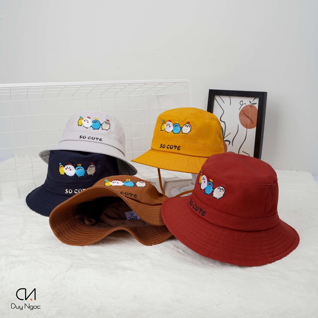 (Size 52) Nón Vành Bé Trai, Bé Gái - Gà So Cute Cao Cấp Duy Ngọc  Dành Cho Bé Từ 4 Đến 8 Tuổi, vải dầy dặn (1366)
