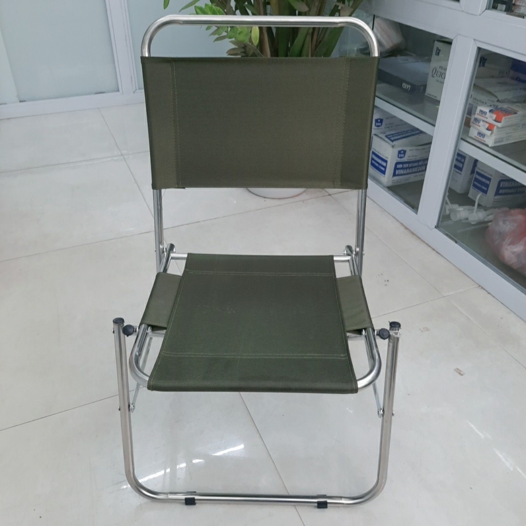 Ghế Xếp Trà Chanh,Ghế Cafe, ghế dù thư giãn khung inox màu ngẫu nhiên