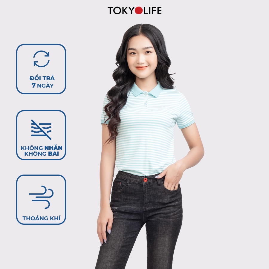 [Mã WABRSWK giảm 10% đơn từ 250k] Áo phông Polo nữ TOKYOLIFE cổ gập 1 màu I9POL501G