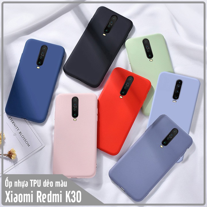 Ốp lưng cho Xiaomi Redmi K30 nhựa TPU dẻo màu, mặt trong vải nhung My Choice