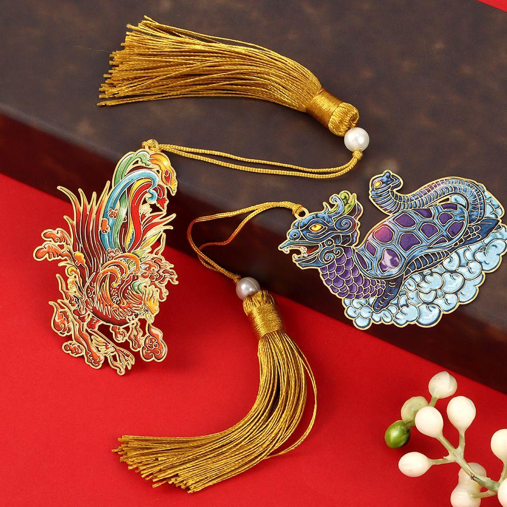 1 Thẻ Đánh Dấu Trang Sách Bằng Đồng Thau Phong Cách Trung Hoa Cổ Điển
