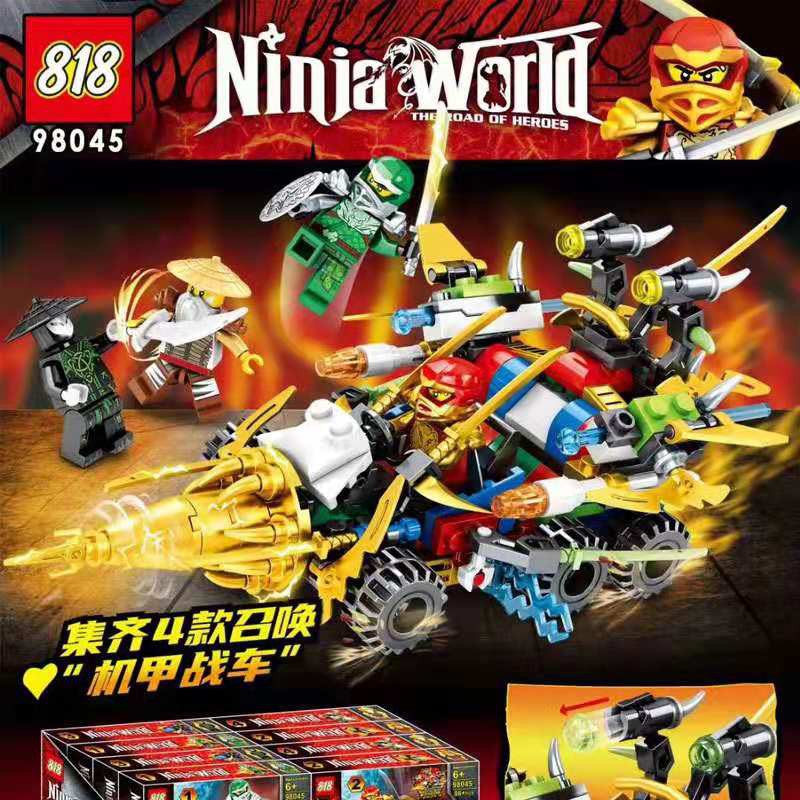 đồ chơi lego xếp hình lắp ráp 818 ninja world 98045 - ninja cưỡi chiến xa