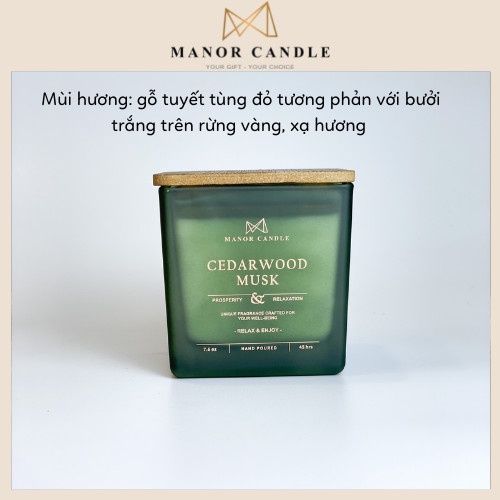 Nến thơm Manor Candle MACEHO - Tinh dầu cao cấp nhập khẩu - Size 7.4oz 230g- An Toàn không khói