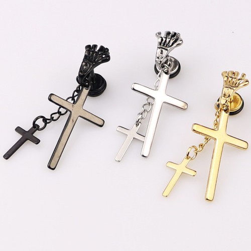 Bông Tai Nam Thánh Giá Tòn Ten Titan Ko Rỉ TT 2347 - 1 Chiếc