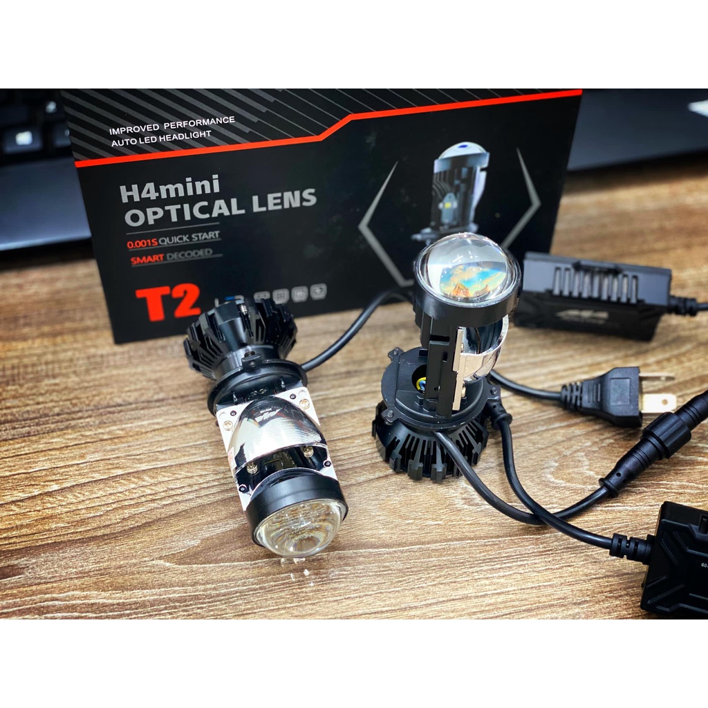 Đèn pha led bi cầu T2 chân H4 siêu sáng chính hãng sáng gấp 10 lần bóng zin bảo hành 1 năm cuongtoshiro