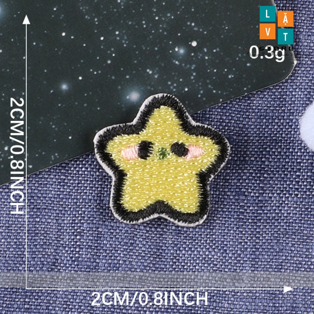 Bộ 8 Miếng Patch ủi quần áo, sticker dán chủ đề Vũ Trụ Tím, trang trí đồ dùng, tạo cá tính riêng, vá vết thủng quần áo