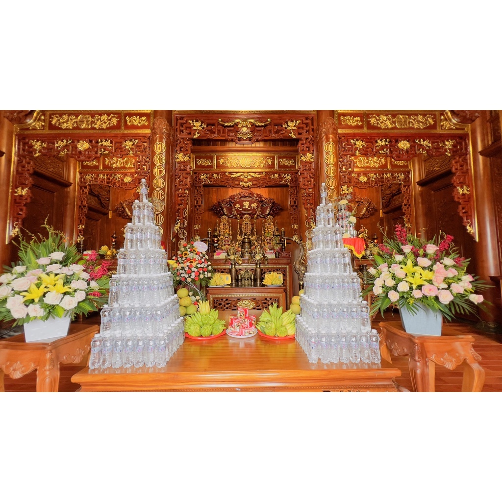 Khay bày tháp nước mica vuông: tháp 3 tầng, 5 tầng, 7 tầng 9 tầng